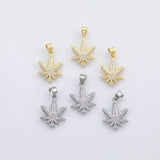 18K Gold pvd Marijuana leaf charm s Charms - Tarnish Resistant