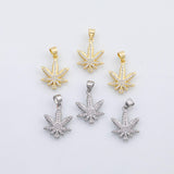 18K Gold PVD Marijuana leaf charm s Charms - Tarnish Resistant
