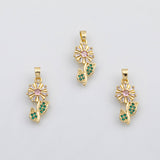 18K Gold PVD Flower charm Charm s Charms - Tarnish Resistant