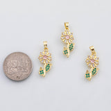 18K Gold PVD Flower charm Charm s Charms - Tarnish Resistant