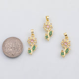 18K Gold PVD Flower charm Charm s Charms - Tarnish Resistant