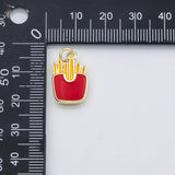 18K Gold PVD French fries charm fast food enamel charm s Charms Charms - Tarnish Resistant