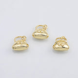 18K Gold PVD Purse charm 3D bag tote charm s Charms Charms - Tarnish Resistant