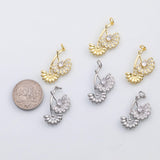 18K Gold PVD Flower branch charm s Charms - Tarnish Resistant