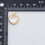 18K Gold PVD Heart mother of pearl charm s Charms - Tarnish Resistant