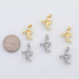 18K Gold PVD Cupid Angel blowing trumpet charm s Charms - Tarnish Resistant