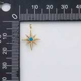 18K Gold PVD North star charm turquoise Charm s Charms - Tarnish Resistant