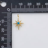 18K Gold PVD North star charm turquoise Charm s Charms - Tarnish Resistant