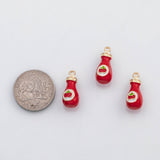 18K Gold PVD Ketchup bottle charm Enamel Charm Charm s Charms - Tarnish Resistant