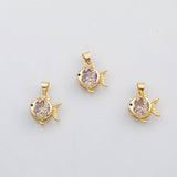 18K Gold PVD Fish charm Charm s Charms - Tarnish Resistant