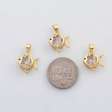 18K Gold PVD Fish charm Charm s Charms - Tarnish Resistant
