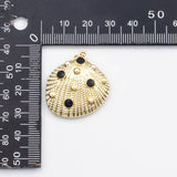 18K Gold PVD Clam shell sea shell oyster charm Charm s Charms - Tarnish Resistant