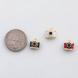 18K Gold PVD Camera Charm Enamel Charm Charm s Charms - Tarnish Resistant