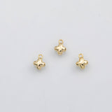 18K Gold PVD Puffy Cross charm s Charms - Tarnish Resistant