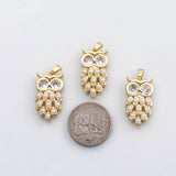18K Gold PVD Owl charm s Charms - Tarnish Resistant