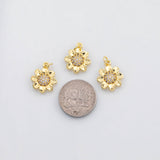 18K Gold PVD Flower Daisy charm s Charms - Tarnish Resistant