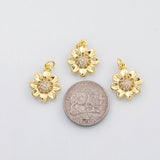 18K Gold PVD Flower Daisy charm s Charms - Tarnish Resistant