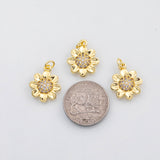 18K Gold PVD Flower Daisy charm s Charms - Tarnish Resistant