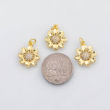 18K Gold PVD Flower Daisy charm s Charms - Tarnish Resistant