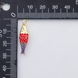 18K Gold PVD Fish charm enamel charm s Charms - Tarnish Resistant