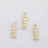18K Gold PVD Fish charm pike s Charms - Tarnish Resistant