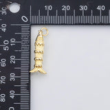 18K Gold PVD Fish charm pike s Charms - Tarnish Resistant