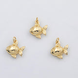 18K Gold PVD Gold Fish charm s Charms - Tarnish Resistant