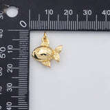 18K Gold PVD Gold Fish charm s Charms - Tarnish Resistant
