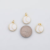 18K Gold PVD Baseball charm white enamel baseball charm s Charms - Tarnish Resistant