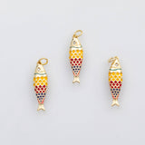 18K Gold pvd Colorful fish charm s Charms - Tarnish Resistant