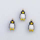 18K Gold PVD 3D Penguin charm enamel charm s Charms - Tarnish Resistant