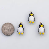18K Gold PVD 3D Penguin charm enamel charm s Charms - Tarnish Resistant