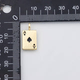 18K Gold PVD Poker Cards Charm Playing Cards Ace of Spades Heart Diamond Clubs Charm Charm - Tarnish Resistant