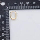 18K Gold PVD Rectangle Hoop earrings 8x12mm 22K One pair per order - Tarnish Resistant