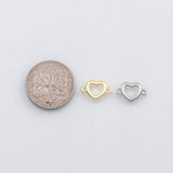 18K Gold PVD Heart connector charm - Tarnish Resistant