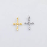 18K Gold PVD Cross Charm Charm s Charms - Tarnish Resistant