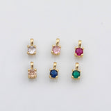 18K Gold PVD Birthstone charms square charm - Tarnish Resistant