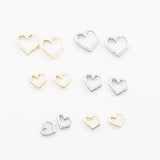 18K Gold PVD Heart Hoop earrings 12K One pair per order - Tarnish Resistant