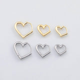 18K Gold PVD Heart Hoop earrings 12K One pair per order - Tarnish Resistant