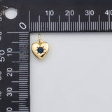18K Gold PVD Blue Heart charm - Tarnish Resistant