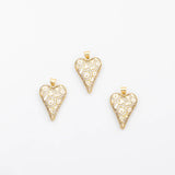 18K Gold PVD White Enamel Heart - Tarnish Resistant