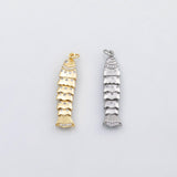 18K Gold PVD Fish Charm with flexible spine Charm Charm s Charms - Tarnish Resistant