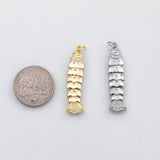18K Gold PVD Fish Charm with flexible spine Charm Charm s Charms - Tarnish Resistant
