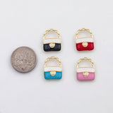 18K Gold PVD Purse Charm H Bag Enamel Charm Charm s Charms - Tarnish Resistant