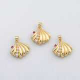 18K Gold PVD Sea shell clam oyster shell charm - Tarnish Resistant