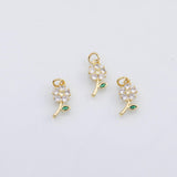 18K Gold PVD Flower charm Charm s Charms - Tarnish Resistant