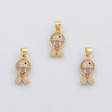 18K Gold PVD Pink Fish Charm Charm s Charms - Tarnish Resistant