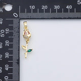 18K Gold PVD Flower rose charm - Tarnish Resistant