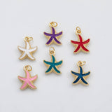 18K Gold PVD Enamel Starfish Star Fish charm - Tarnish Resistant