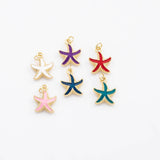 18K Gold PVD Enamel Starfish Star Fish charm - Tarnish Resistant